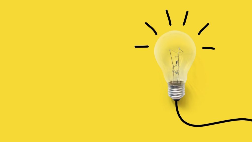 Idea Yellow light bulb